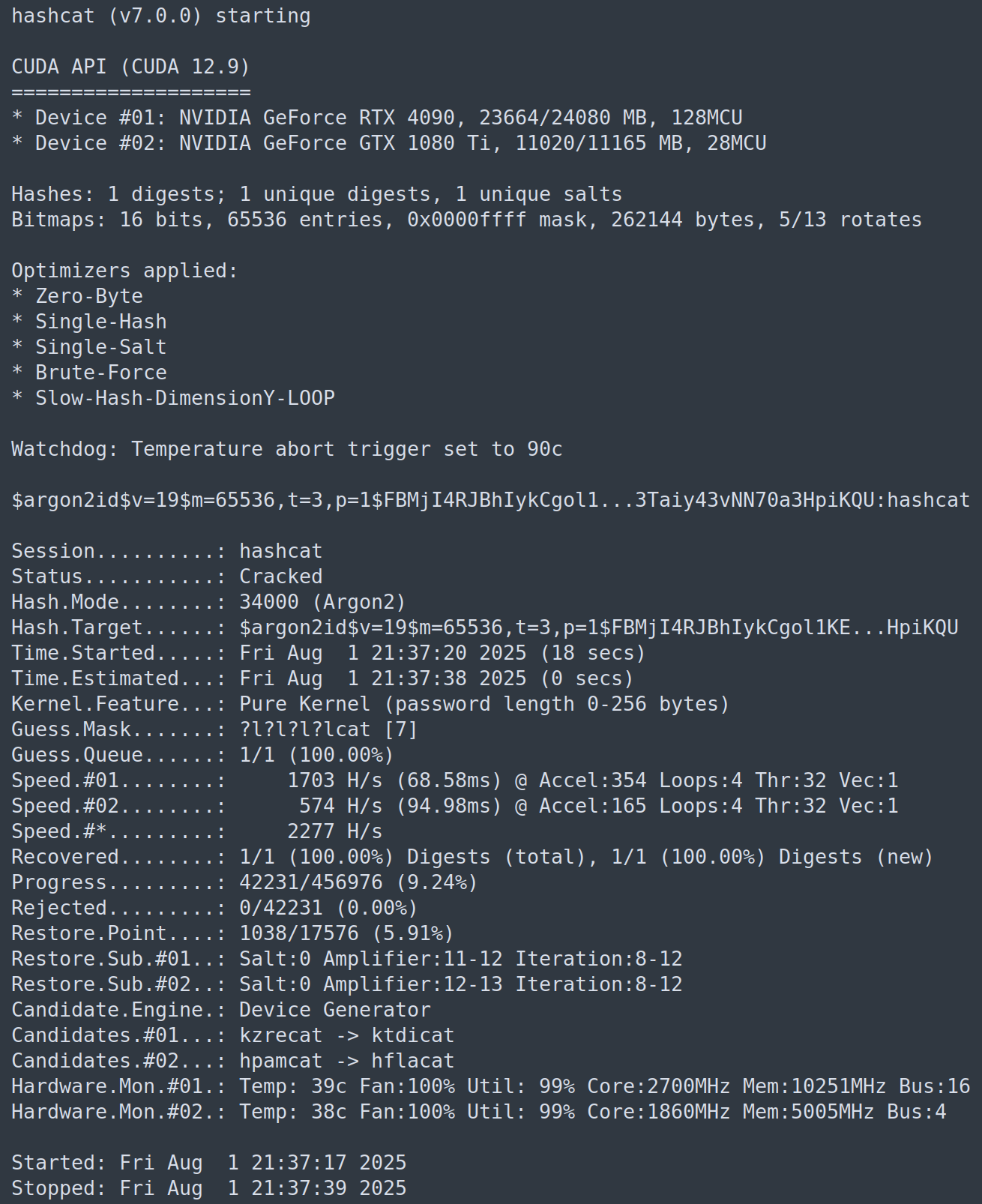 hashcat screenshot